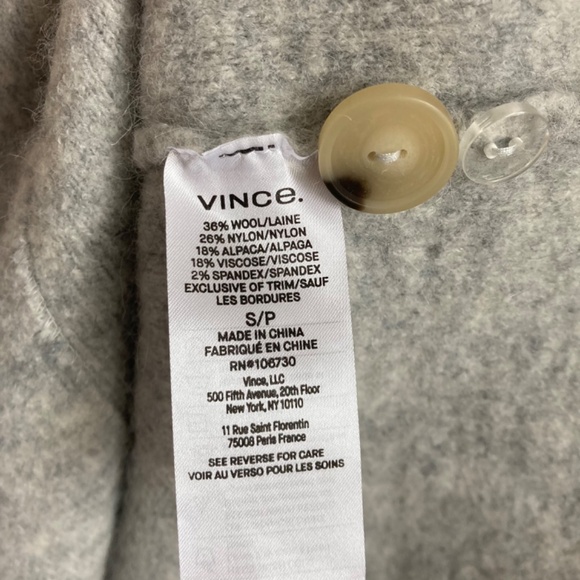 Vince collar cardigan coat with wool alpaca blend - Picture 5 of 8